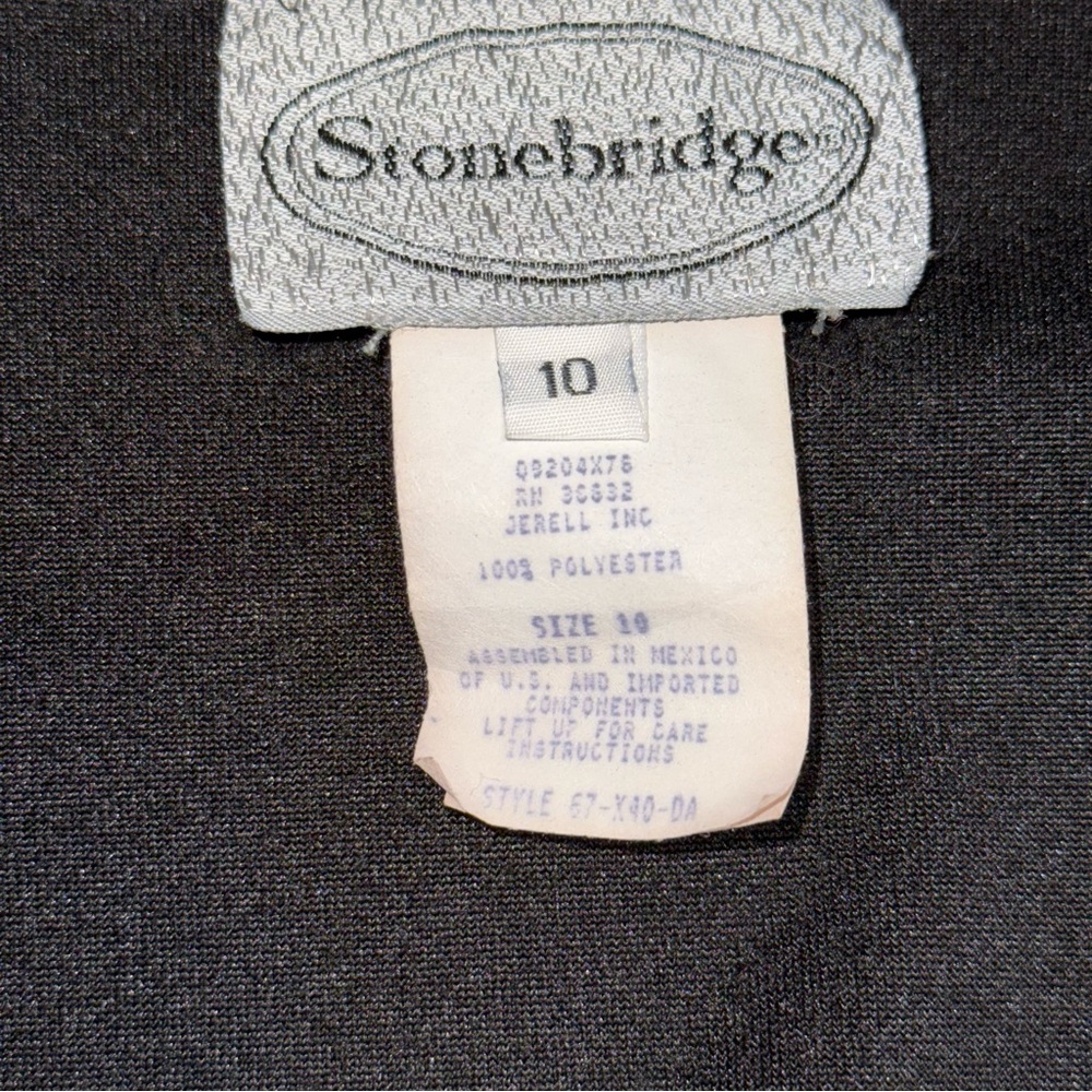 Stonebridge Black Velvet Maxi Dress Long Sleeve Scoop Neck Size 10 - Picture 5 of 7